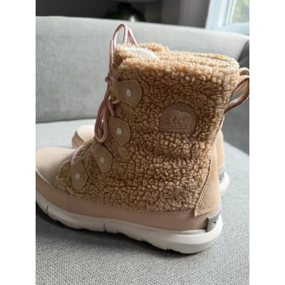 Sorel Explorer II Joan Cozy Mid Boot Snow Women Nova Sand/Sea Salt Sz 9.5